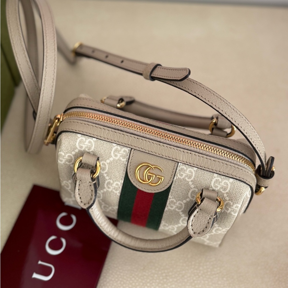 Gucci mini Boston Bag in Oatmeal - Picture 6 of 11